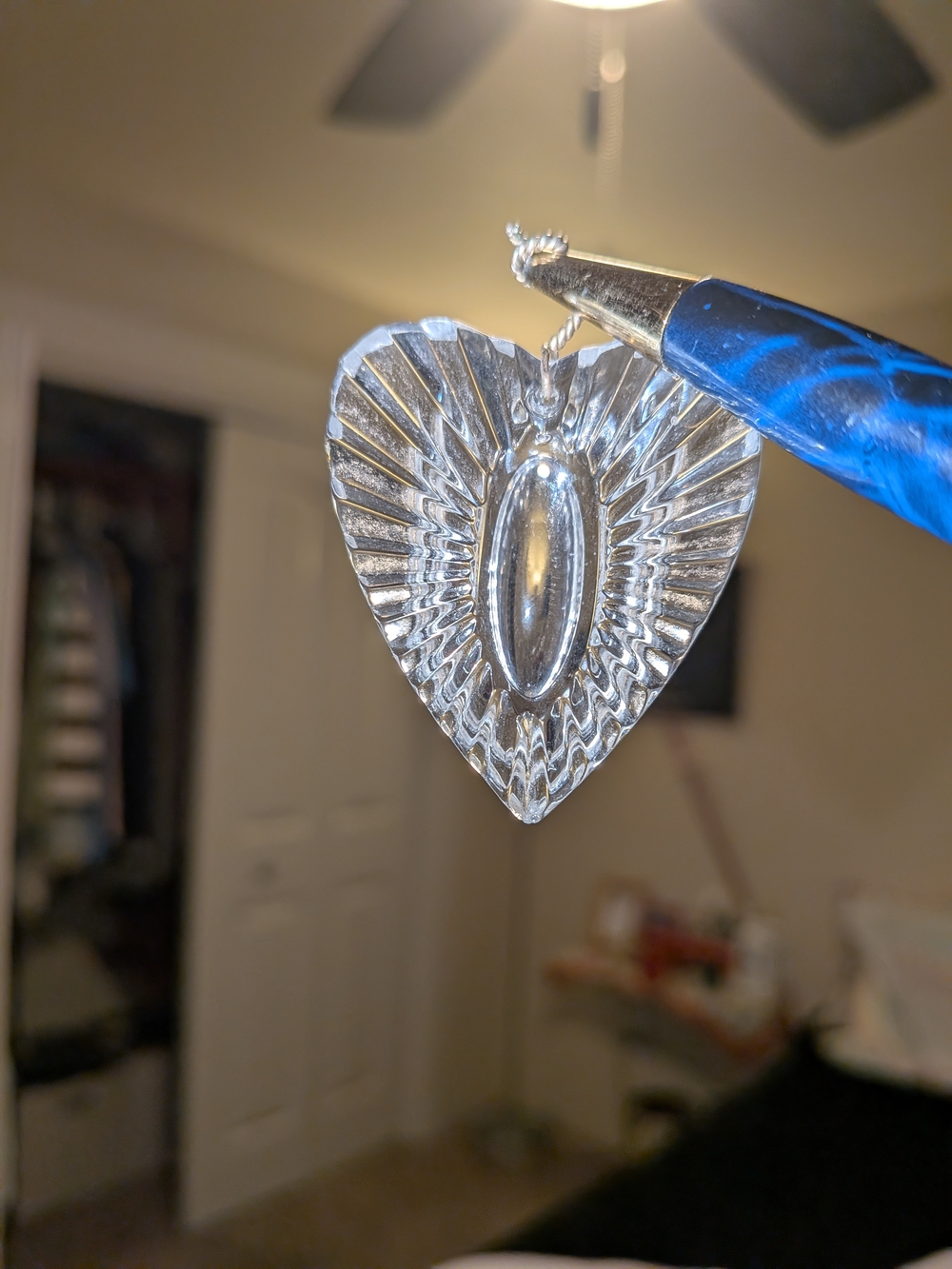 Clear Glass Crystal Heart Pendant
